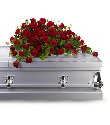 Red Rose Reverence Casket Spray from Boulevard Florist Wholesale Market